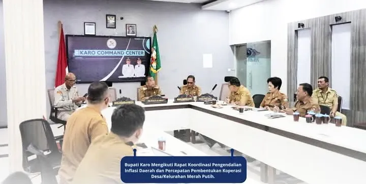 Bupati Karo Ikuti Rapat Koordinasi Pengendalian Inflasi Daerah dan Percepatan Pembentukan Koperasi Desa/Kelurahan Merah Putih
