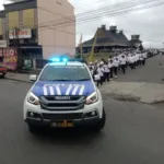 Satlantas Polres Tanah Karo Kawal Pawai Kenaikan Yesus di Kabanjahe