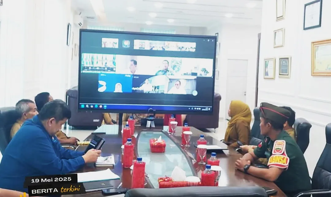 Pemko Tebingtinggi ikuti Rakor Virtual Pengendalian Inflasi dan Sosialisasi Koperasi Merah Putih