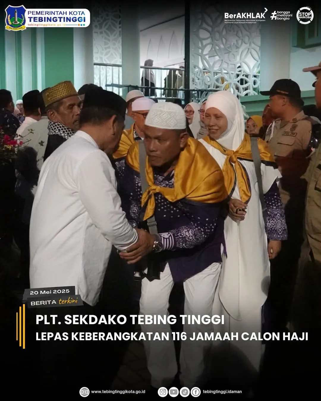 Plt. Sekdako Tebing Tinggi Lepas Keberangkatan 116 Jamaah Calon Haji