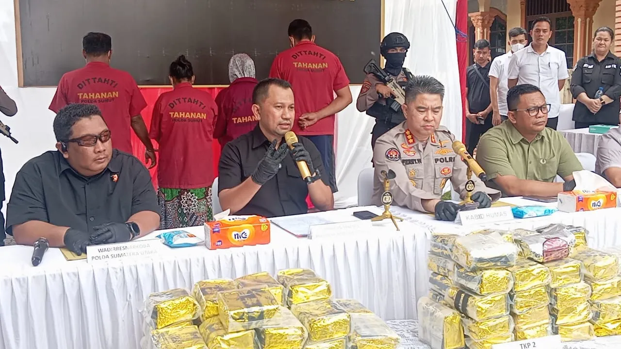 Polda Sumut Ungkap Sindikat Narkoba, 100 Kg Sabu Disita dan 4 Pelaku Diringkus