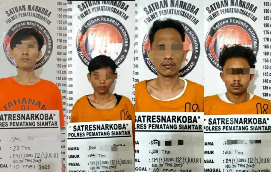 Polres Pematang Siantar Bongkar Peredaran Sabu di Perumahan Bombongan, 4 Pria Diringkus