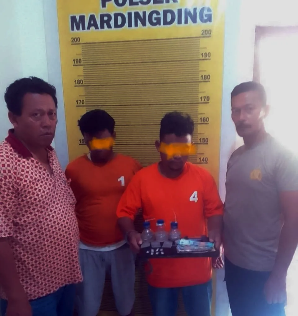 Polsek Mardingding Ringkus 4 Orang Pemilik dan Penjual Sabu di Lau Mulgab Karo