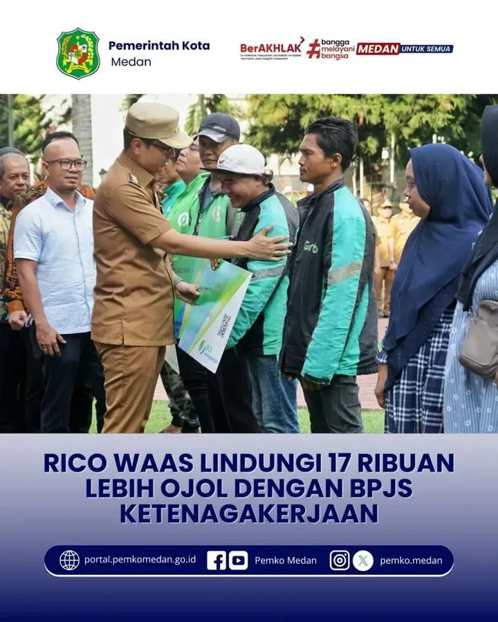 Wali Kota Medan Berikan Perlindungan ke 17.851 BPJS Ketenagakerjaan Termasuk Ojol