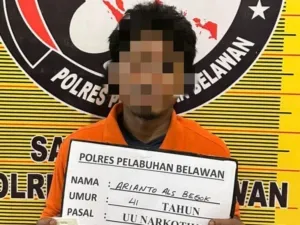 Digerebek Saat Pegang Shabu, Dua Pria Ditangkap Sat Narkoba Polres Belawan