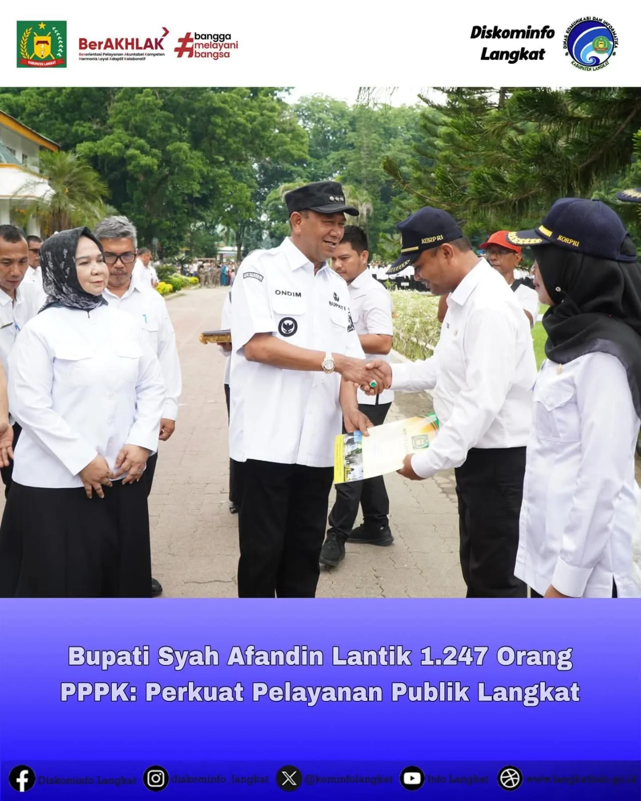 Bupati Langkat Lantik 1.247 PPPK Formasi Tahun 2024