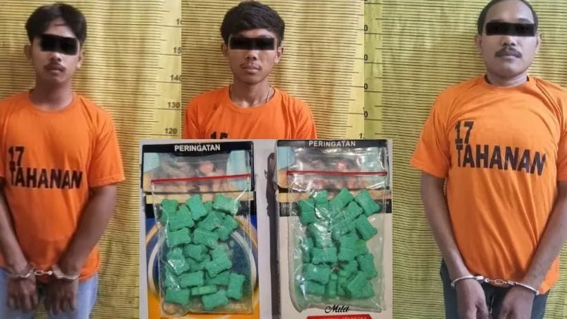 Tiga Pria Pengedar Pil Ekstasi Diringkus Polres Binjai