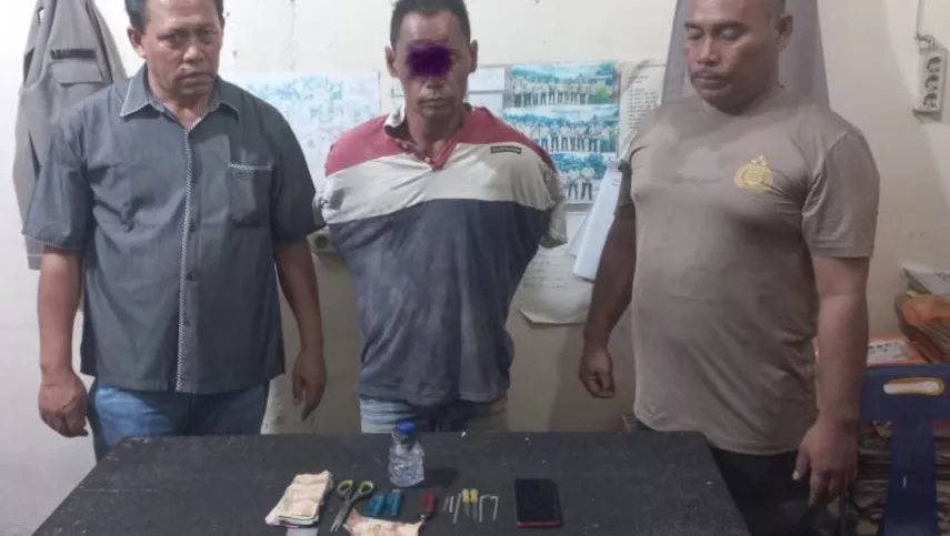 Saat Asik Konsumsi Sabu, Polsek Mardingding Amankan 1 Pelaku dan 4 orang Kabur