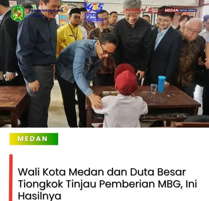 Wali Kota Medan dan Duta Besar Tiongkok untuk Indonesia Tinjau Pelaksanaan Program MBG