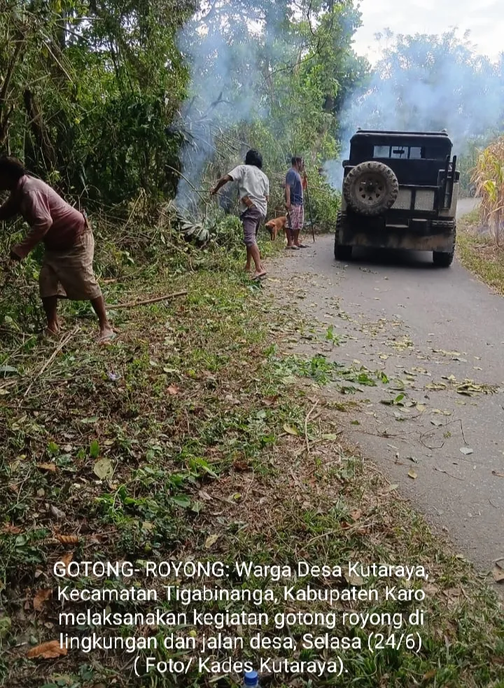 Jelang Kerja Tahun, Warga Kutaraya Gotong Royong