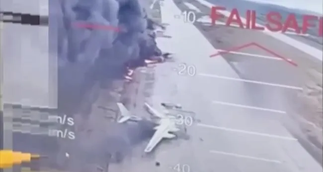 Drone Ukraina Hancurkan Puluhan Jet Bomber Rusia