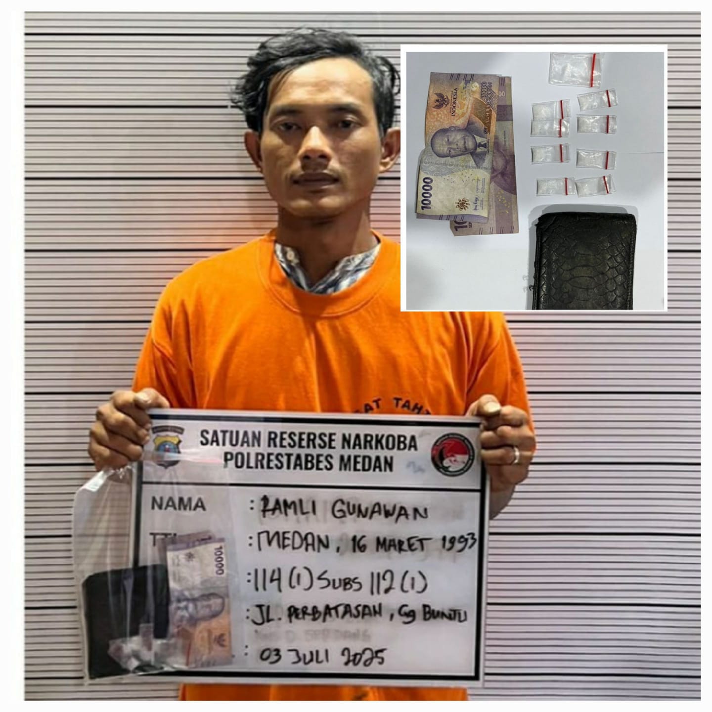 Polrestabes Medan Ringkus Pengedar Sabu