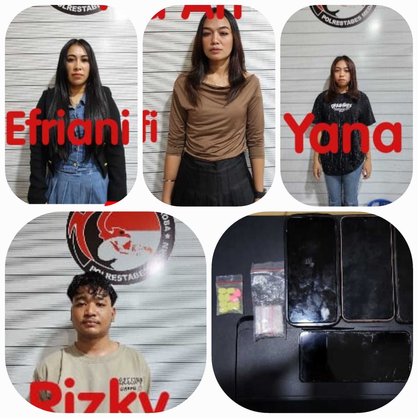 Polisi Ringkus 3 Wanita Asal Aceh dan Seorang Pria Pengedar Pil Ekstasi