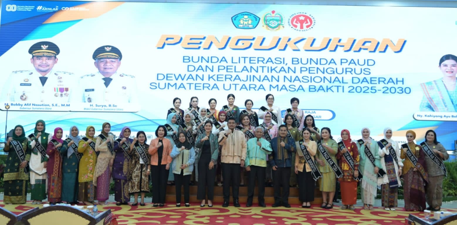 Gubernur Bobby Nasution Kukuhkan Bunda Literasi dan Bunda PAUD Sumut