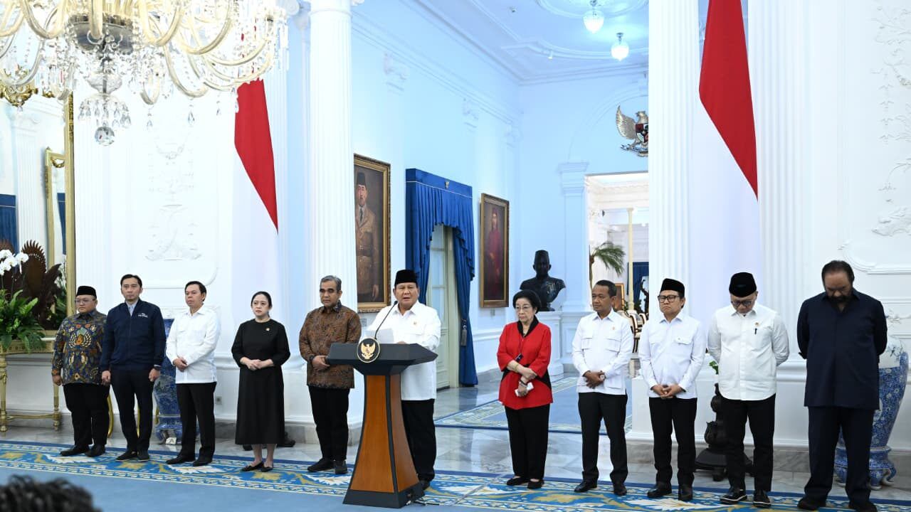 Didampingi Bu Mega dan Para Ketum Parpol, Presiden Prabowo Tegaskan Suara Rakyat Didengar