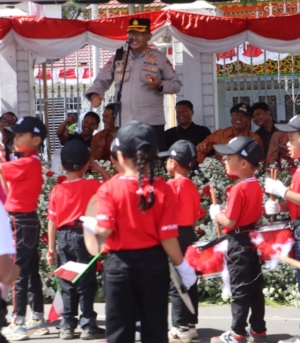 Kota Kabanjahe Semarak, Pawai Anak PAUD, TK dan SD Sambut HUT ke-80 RI,