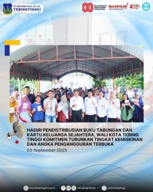 Wali Kota Tebing Tinggi Salurkan Buku Tabungan KKS