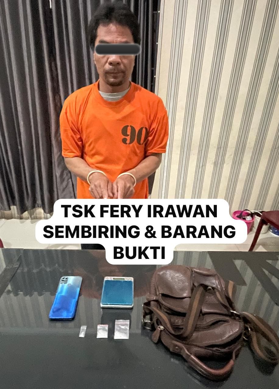 Seorang Pria Miliki Sabu Diringkus Polres Tanah Karo