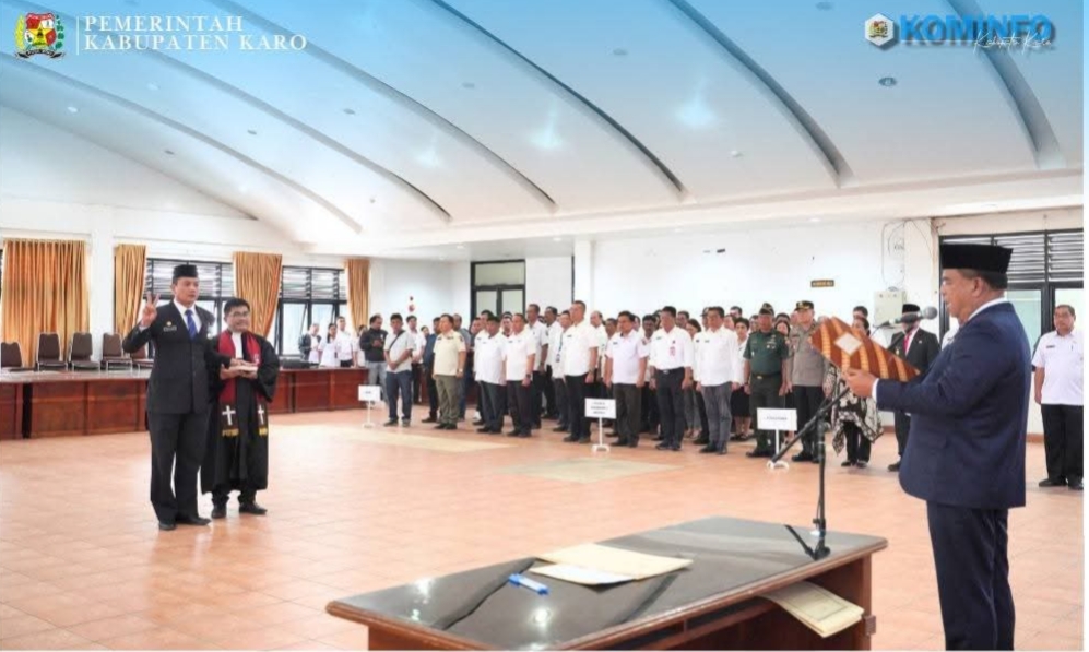 Bupati Karo Lantik Gelora Kurnia Putra Ginting Jadi Sekda Karo