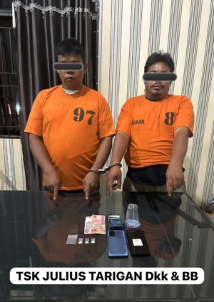 Polres Tanah Karo Ringkus Dua Petani Pengedar Sabu di Tiganderket