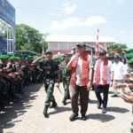 Menhan, Menkes dan Panglima TNI Tinjau Yonif TP 835/SYB