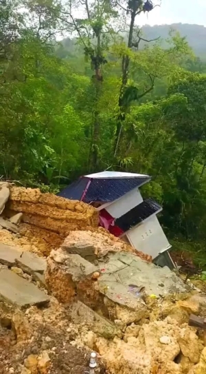 Hujan Deras di Nias, Satu Rumah Warga  Terseret Tanah Longsor