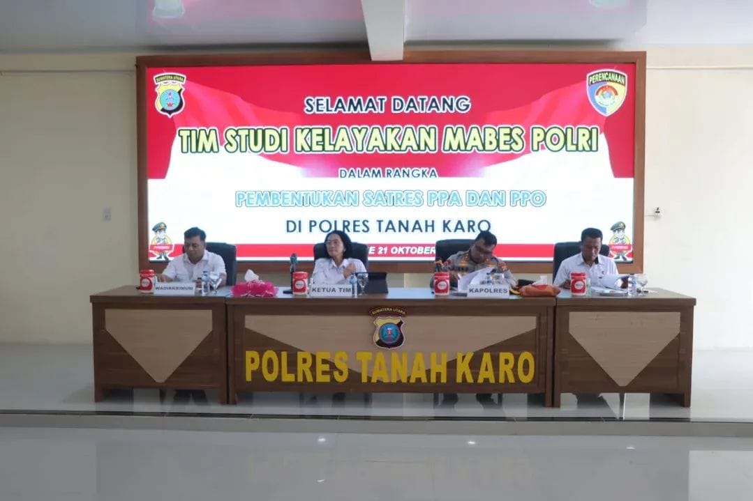 Tim Mabes Polri Kunjungi Polres Karo Adakan Studi Kelayakan Pembentukan Satres PPA dan PPO