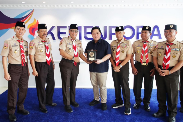 Menpora Erick Sinergikan Program Kemenpora dengan Kwarnas Bentuk Saka Olahraga