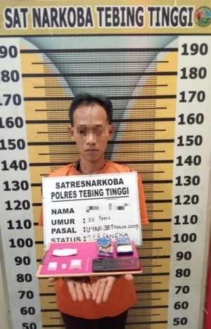Miliki Sabu, Seorang Pria Dibekuk Polres Tebingtinggi di Pos Jaga Perumahan