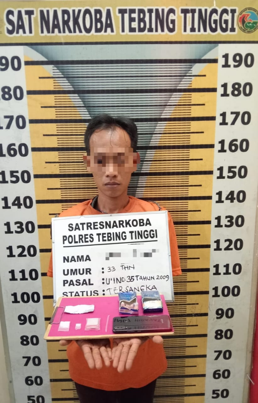 Miliki Sabu, Seorang Pria Dibekuk Polres Tebingtinggi di Pos Jaga Perumahan