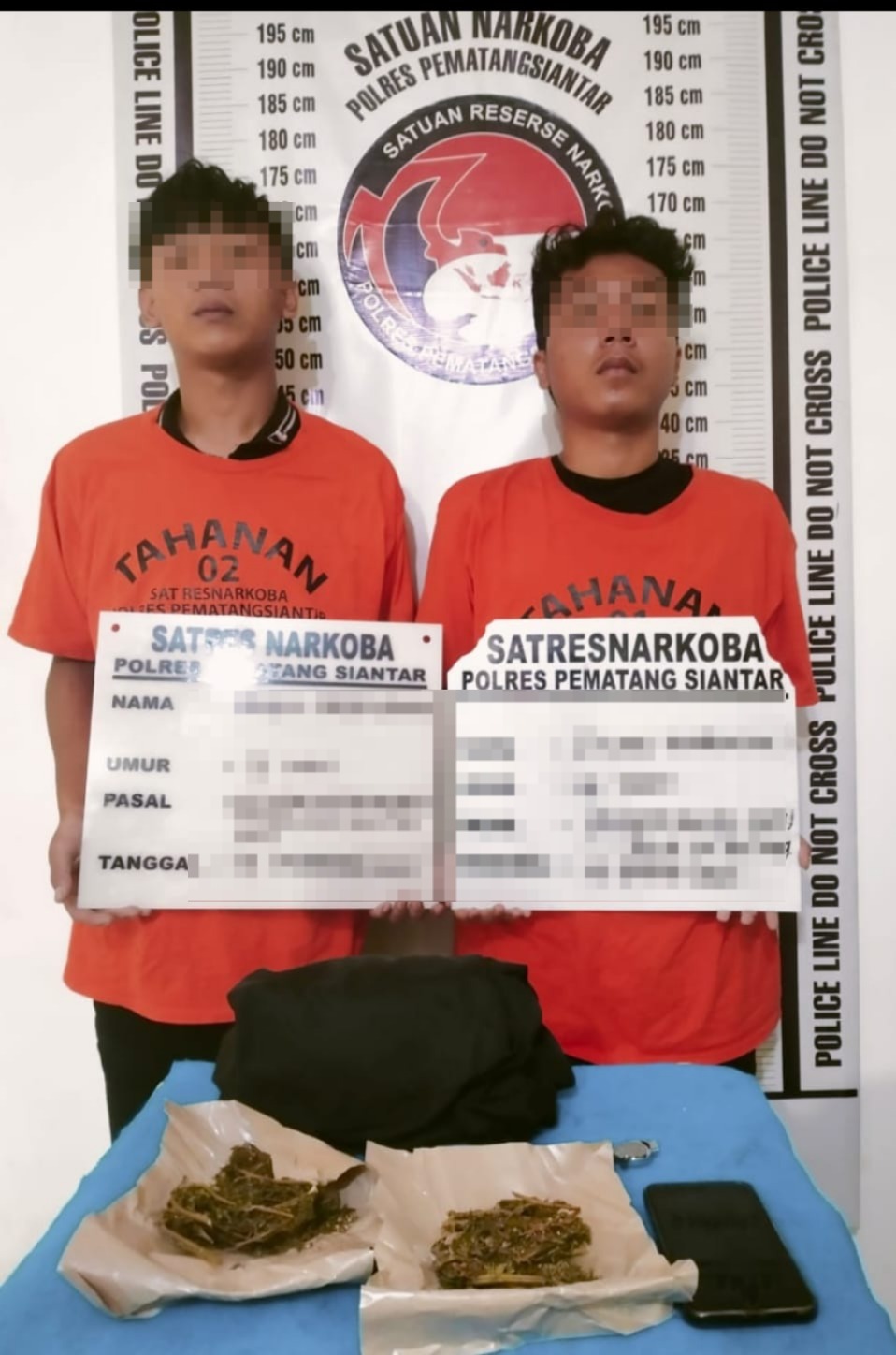 2 Remaja Ditangkap Sat Resnarkoba Polres Pematangsiantar, Kedapatan Bawa Ganja 31,75 Gram