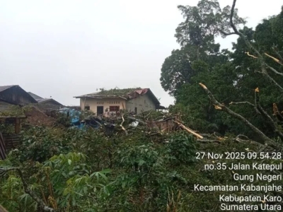 Longsor di Kabanjahe, Dua Rumah Terdampak