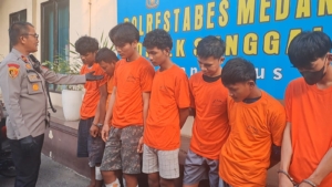 Polsek Sunggal Ringkus 6 Spesialis Begal dan Satu Penadah, 5 Pelaku Ditembak