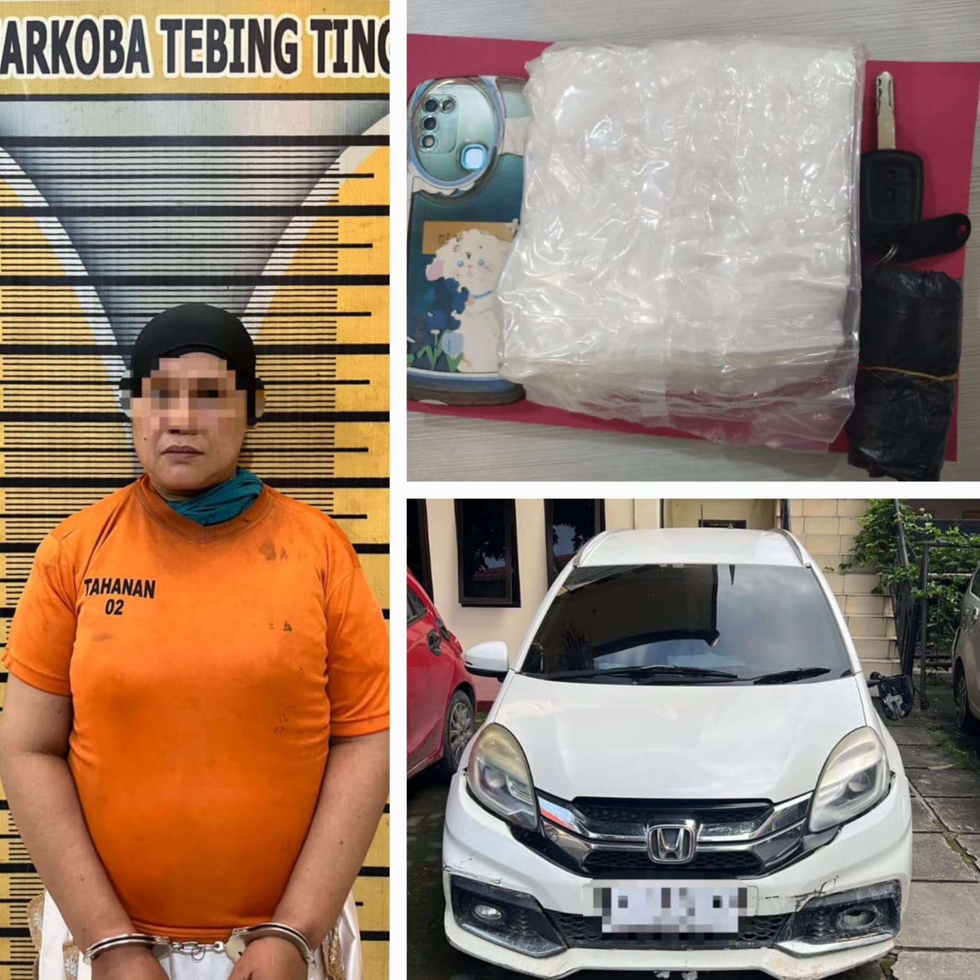 Wanita Paruh Baya Asal Sibolga Bawa Sabu 1 Kg Lebih, Dibekuk Polres Tebingtinggi