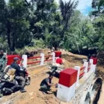 Satgas Gulbencal Kodam I/BB Rampungkan Pembangunan Jembatan Aramco di Desa Masundung