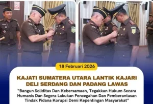 Kajati Sumut Lantik Kajari Deliserdang dan Padang Lawas