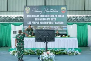 Pangdam I/BB Pimpin Sidang Pantukhir Pusat Penerimaan Caba PK TNI AD Gel I TA 2026 di Rindam I/BB