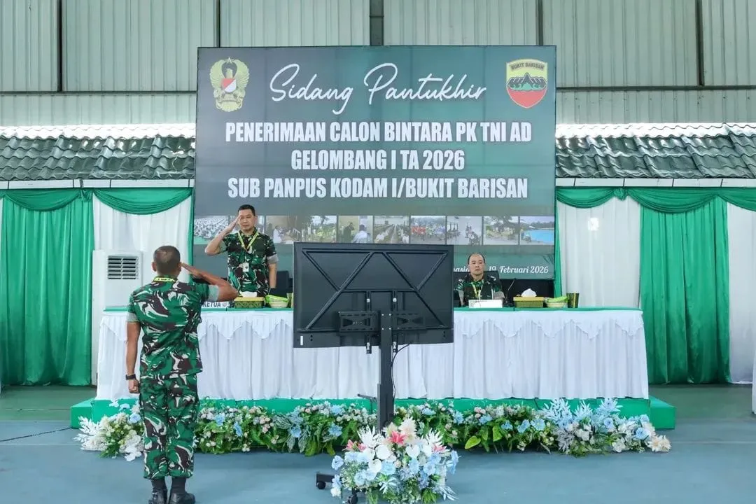 Pangdam I/BB Pimpin Sidang Pantukhir Pusat Penerimaan Caba PK TNI AD Gel I TA 2026 di Rindam I/BB