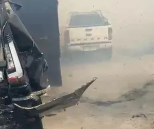 Diselimuti Asap Tebal, Truk dan Mobil Bertabrakan di Jalan Tol Binjai–Stabat