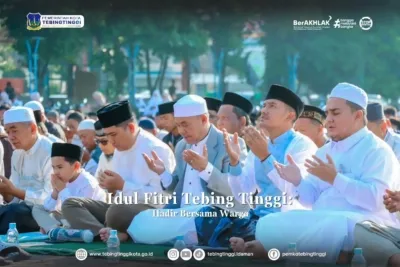 Walikota dan Wakil Walikota Tebingtinggi Shalat Idul Fitri 1447 Bersama Ribuan Warga