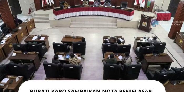 Bupati Karo Sampaikan Nota Penjelasan Empat Ranperda di Rapat Paripurna